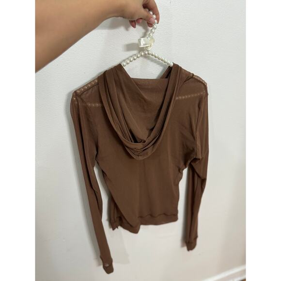 Skims size large fits medium hoodie light sweater jasper brown mesh used lightly - Picture 5 of 7